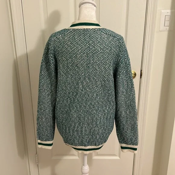 Maje Maitresse Green Lurex Metallic Threaded Cardigan Sweater Size 3, US Large - Picture 12 of 16